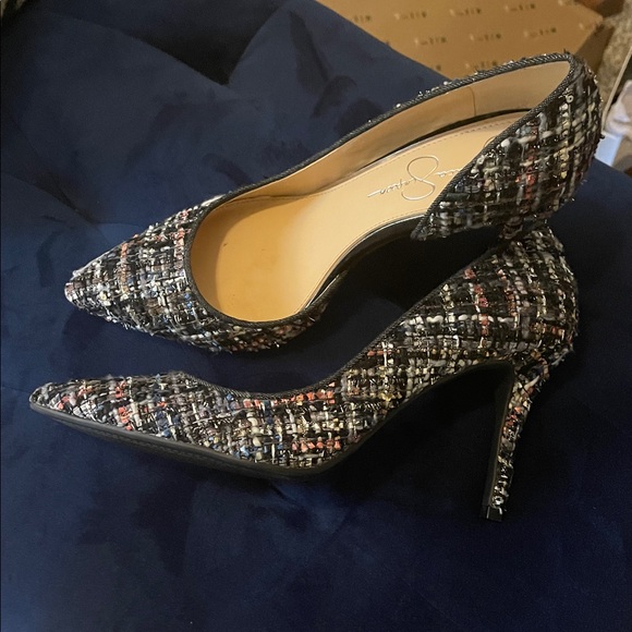 Jessica Simpson Black Tweed Heels - Picture 2 of 4